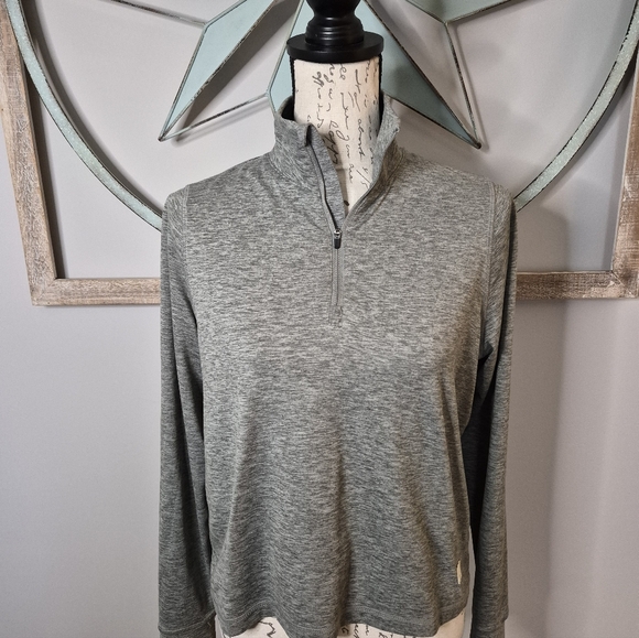 Vuori Crescent 1/4 Zip Cropped Pullover Gray - S - Picture 4 of 12